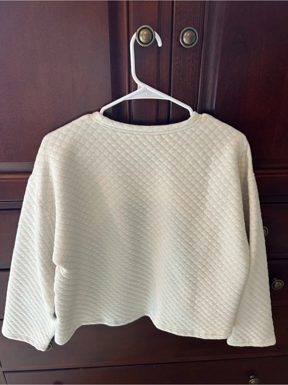J. CREW Factory Cream Quilted Women's Pullover Sweater